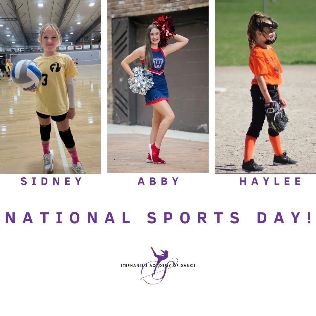 Yes, we think dance is a sport! 💪🩰 But a lot of our dancers do more than one sport.

From cheering or dancing on their high school teams to volleyball and soccer, we&rsquo;ve got some busy and talented athletes! ⚽🏐

🏐 Sidney has been at Stephanie