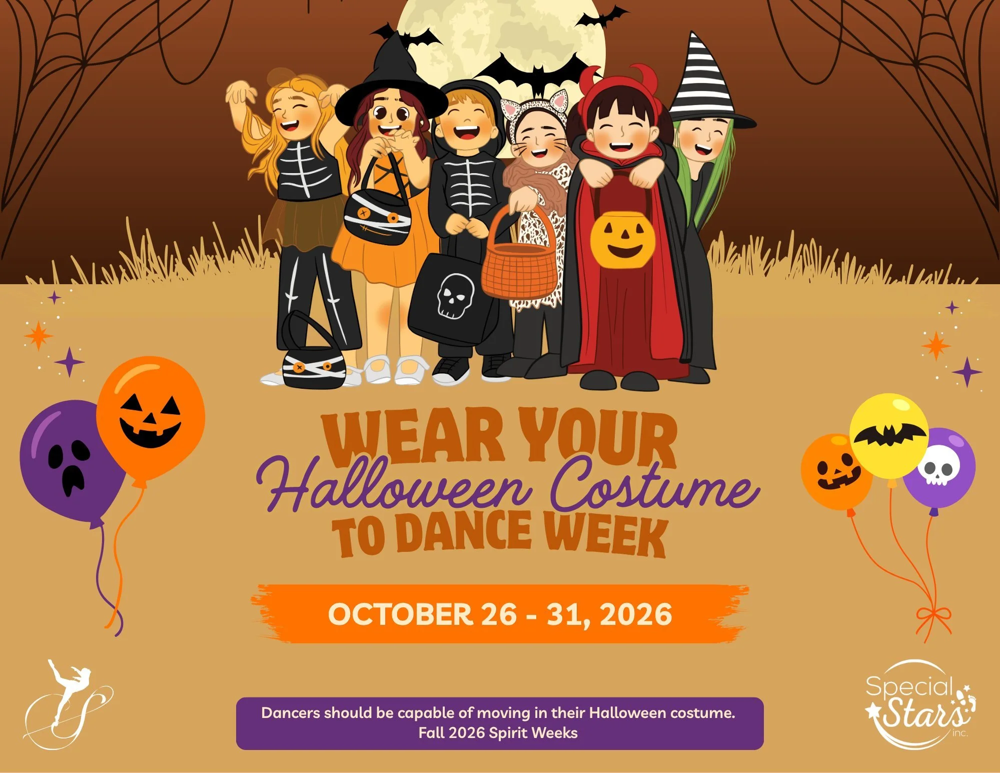 Wear your Halloween costumes to class this week! 🦇🩰 

Just make sure you can still move in whatever you wear.

We can&rsquo;t wait to see them! 🧡🖤

#stephaniesacademyofdance #stephaniesdance #halloweencostume #foxvalleydance