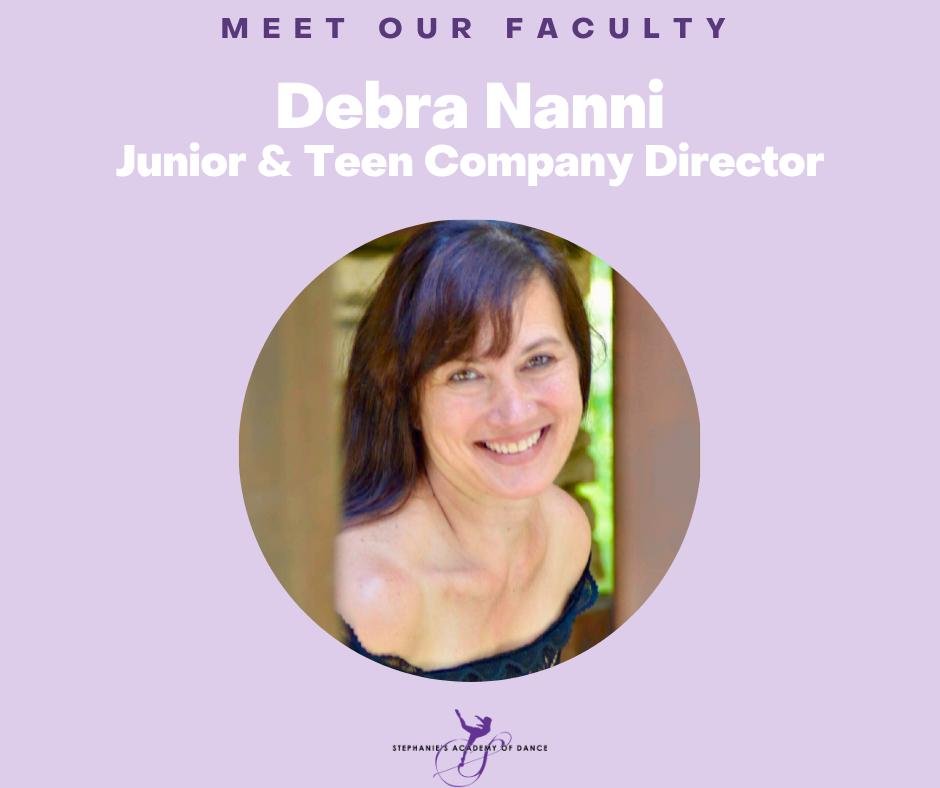 Meet our Junior &amp; Teen Company Director, Debra Nanni! 🌟🩰

A Buffalo, NY native, Debra earned a scholarship to Gus Giordano&rsquo;s in 1983, which launched her career. She became a soloist and Associate Artistic Director with The Chicago Dance M