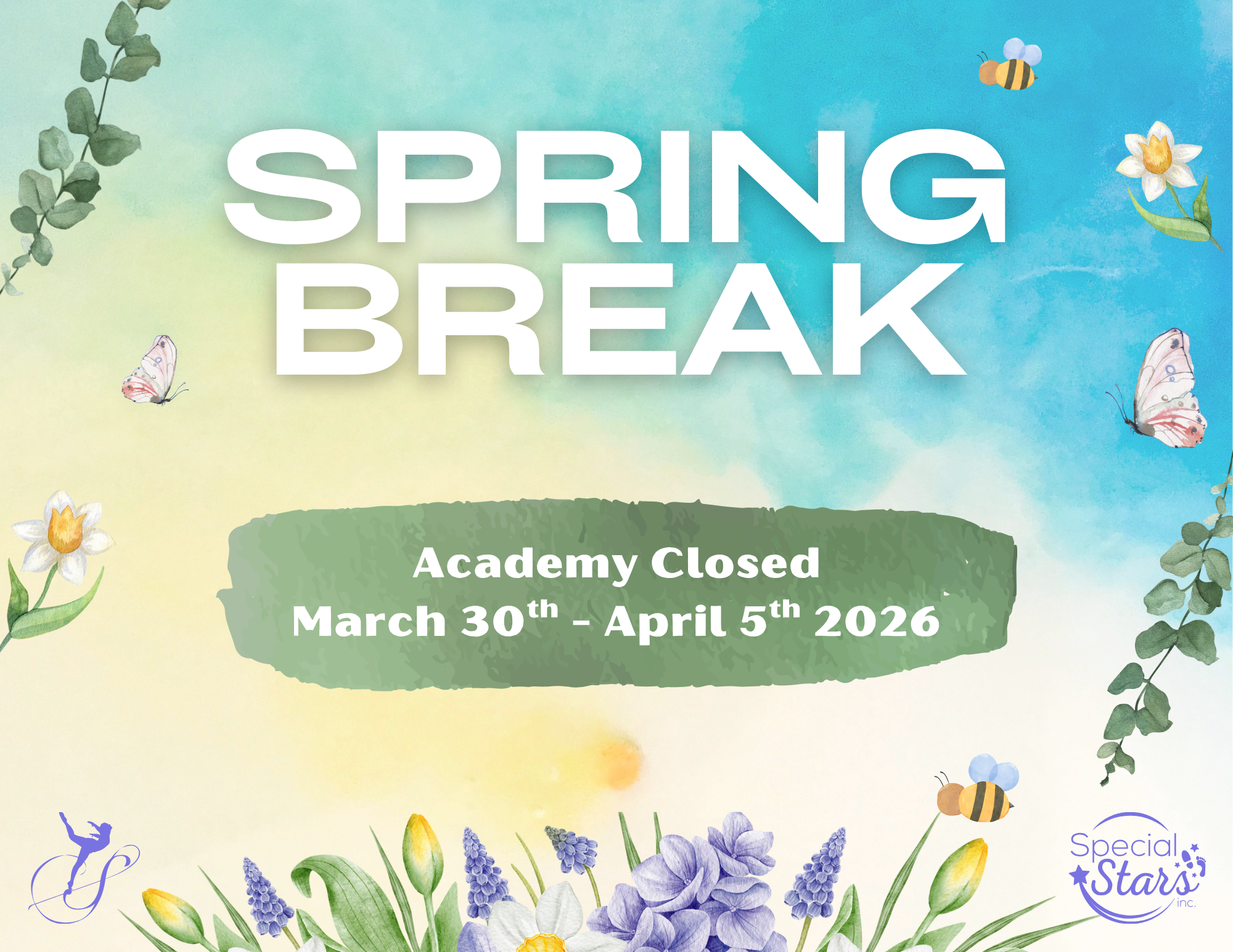 Academy Closed For Spring Break (3/30/26 - 4/5/26)