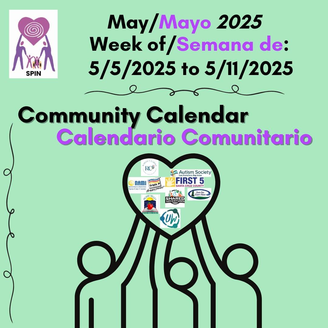📣 Check out the SPIN Community Calendar for the week of May 5th to May 11th, 2025! 🗓️ Find resources and events from our community partners! 💜 #SPIN #CommunityCalendar #SantaCruzCounty
*******************************
📣¡Consulta el Calendari