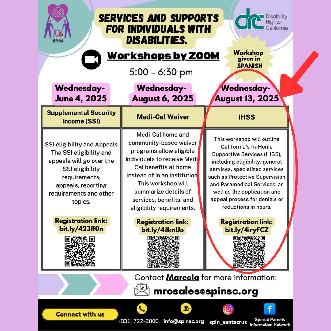🗓️ Mark your calendars!
Our next workshop is focused on In-Home Supportive Services (IHSS). Join us on Zoom on:
📆 Wednesday, August 13, 2025
⏰ 5:00 - 6:30 PM PDT
⭐ Register now! bit.ly/4iryFCZ
➡to understand IHSS eligibility, general services,