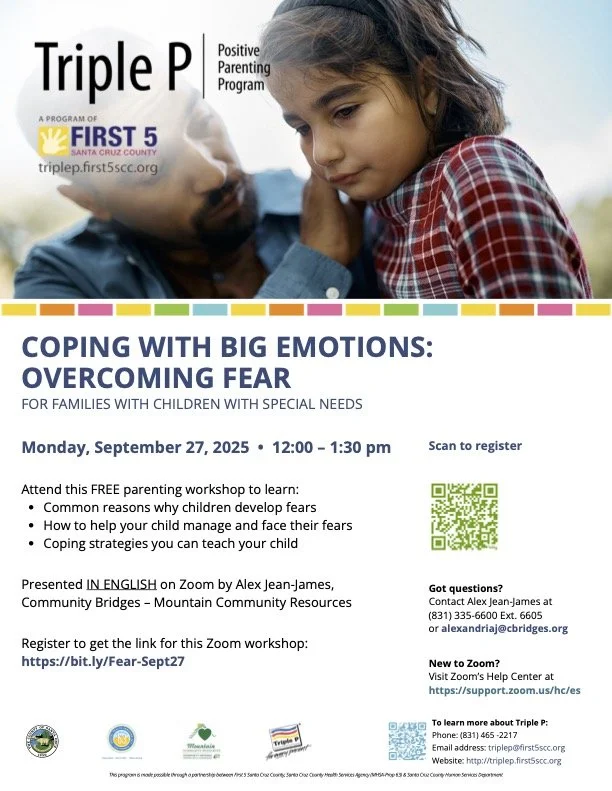 COPING WITH BIG EMOTIONS: OVERCOMING FEAR - via Zoom