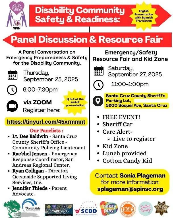 🌟 Important Event for the Disability Community! 🌟
Mark your calendars! In 3 weeks, we're hosting a Disability Community Safety & Readiness event with a panel discussion and resource fair.
Panel: Sept 25 (Virtual) 🔗 Register: https://tinyurl.