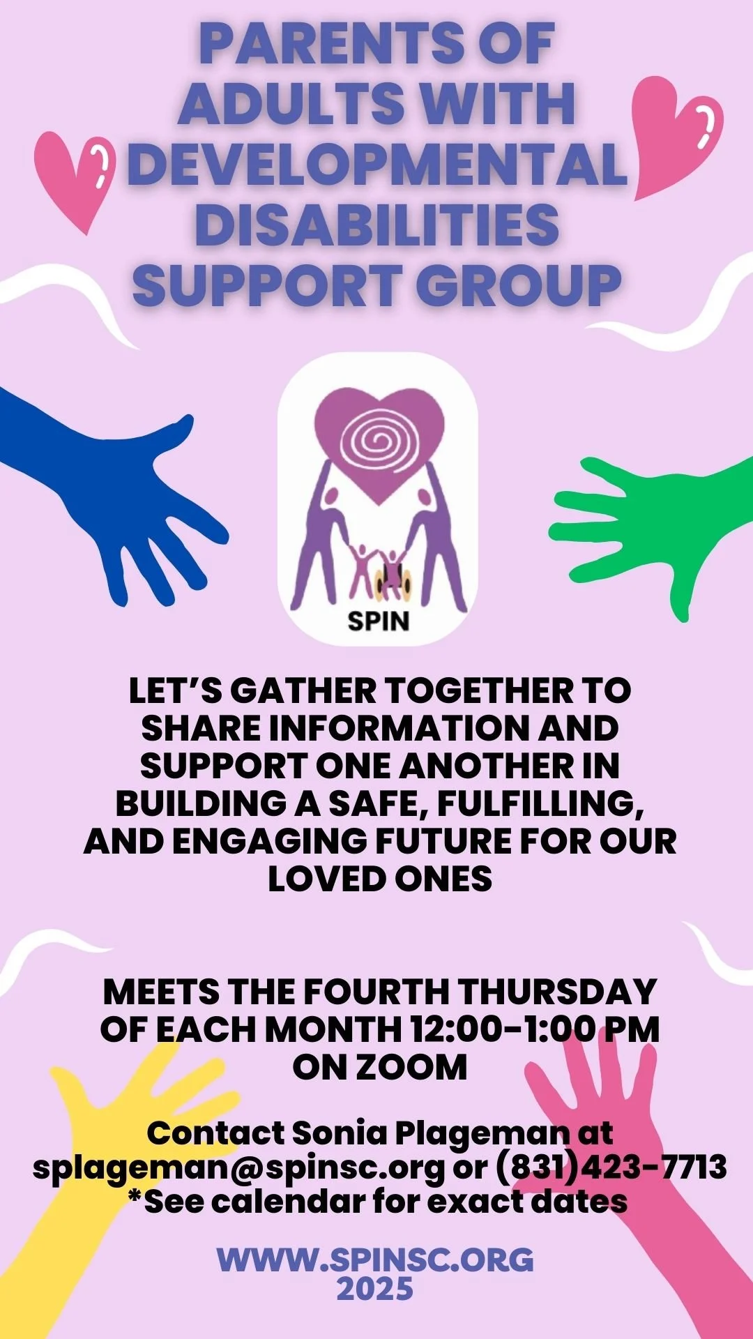 Parents Of Adults With Developmental Disabilities Support Group - via Zoom 