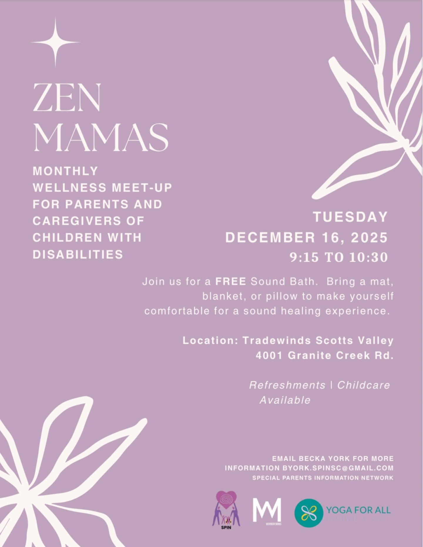 Are you in need of some relaxation? Join us next week at our Zen Mama Meet Up (Dads welcome too!). We have teamed up with the amazing @yogaforallmovement to offer a Free sound healing session for parents raising a child with special needs.

&hellip;&