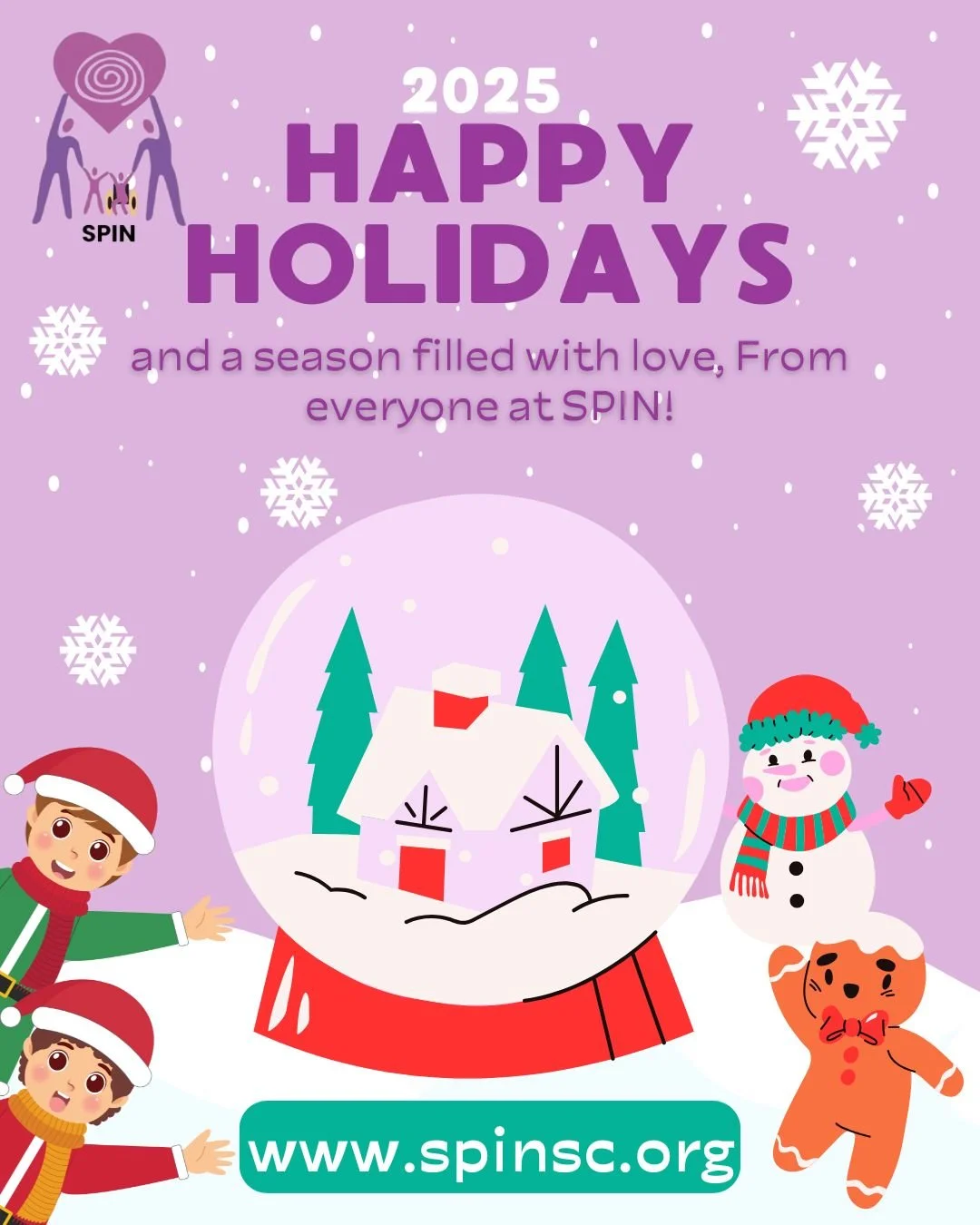 🎄 Happy Holidays from SPIN! | &iexcl;Felices Fiestas de parte de SPIN!

Wishing our wonderful community a Christmas Eve filled with joy, warmth, and togetherness. As we look back on 2025, we are so grateful for the love and support that makes our mi
