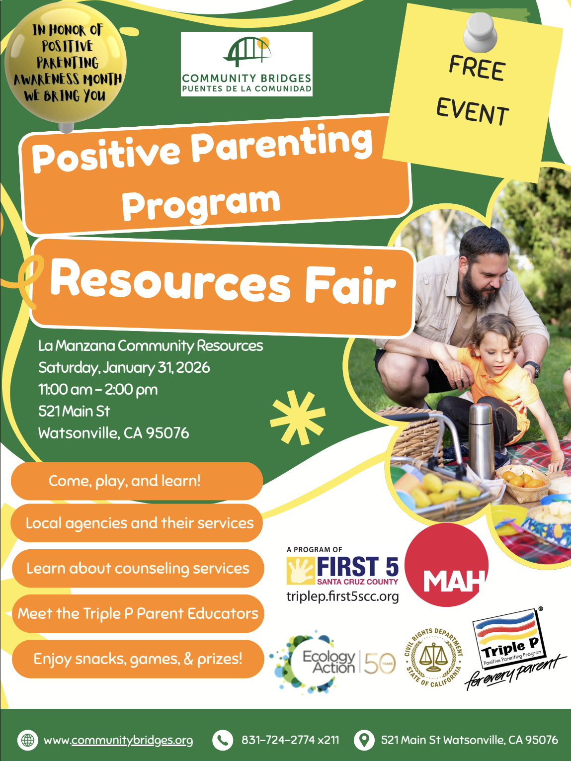 Positive Parenting Program Resource Fair - In Person 
