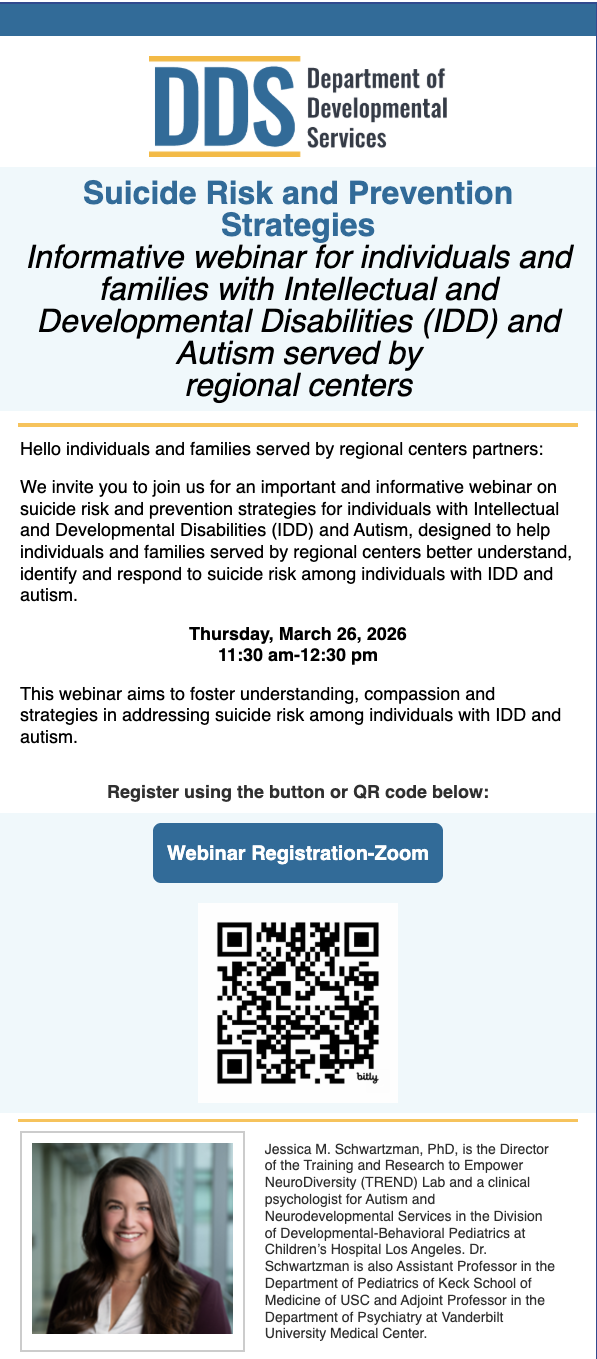 DDS Suicide Risk and Prevention Strategies - via zoom