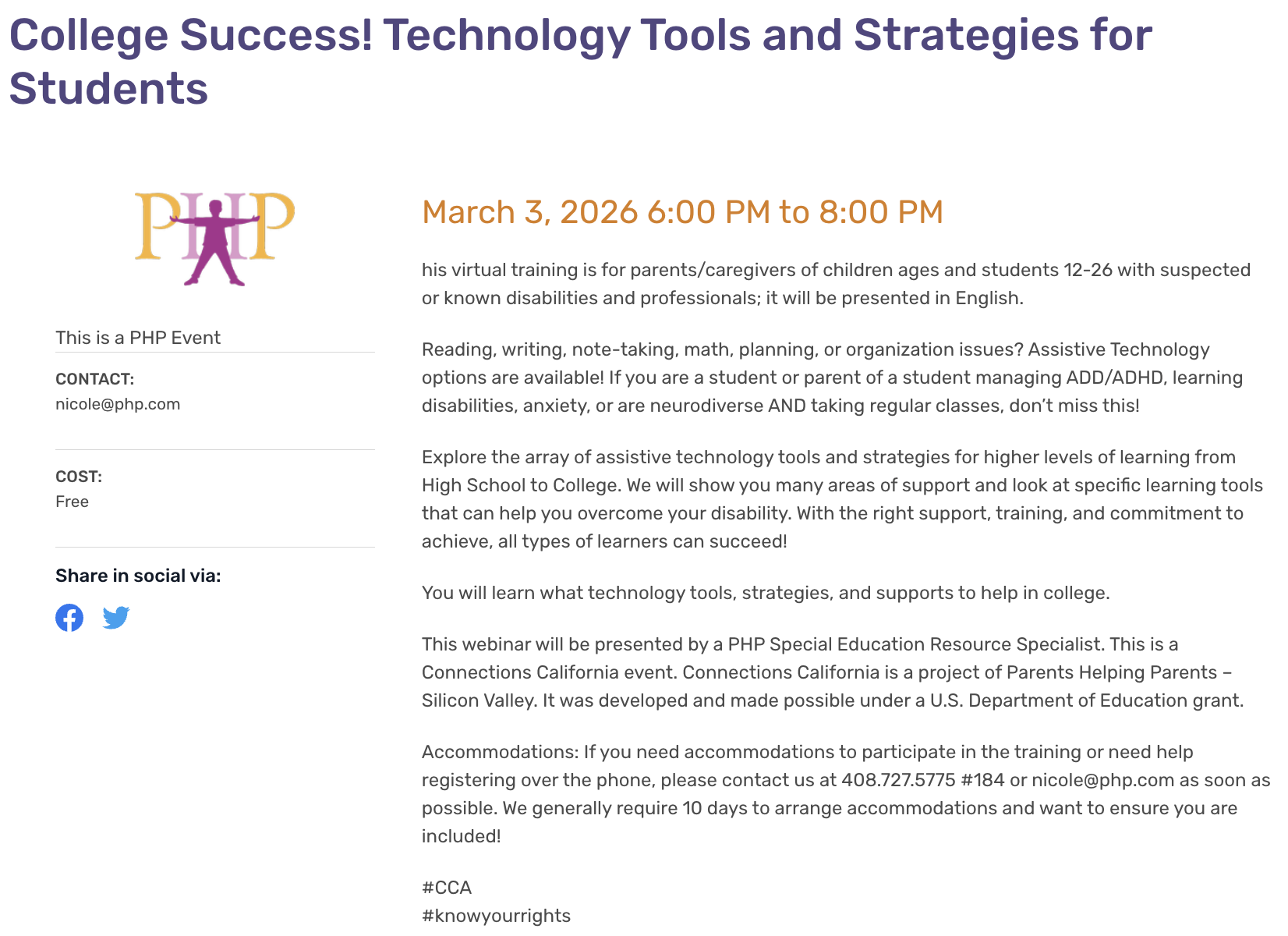 College Success! Technology Tools and Strategies for Students (In English) - via zoom