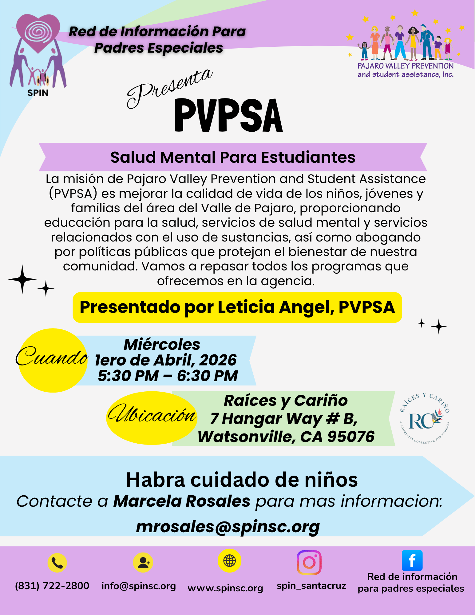 PVPSA Salud Mental Para Estudiantes - In Peson