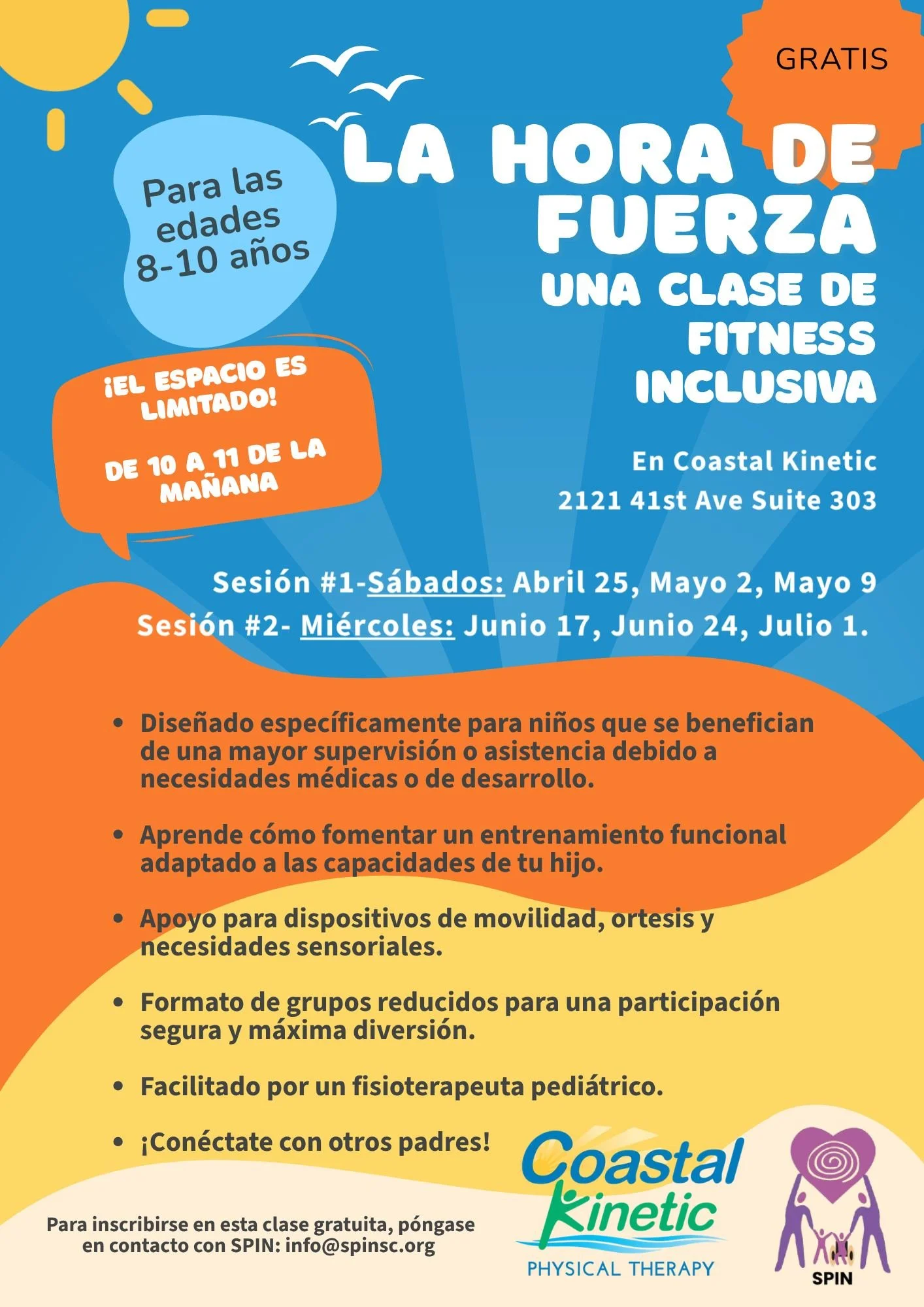 Today is the Day! / &iexcl;Hoy es el d&iacute;a! ⚡
Join us for Power Hour, a FREE inclusive fitness class designed for children ages 8&ndash;10. This session is specifically tailored for children who benefit from increased supervision or assistance d