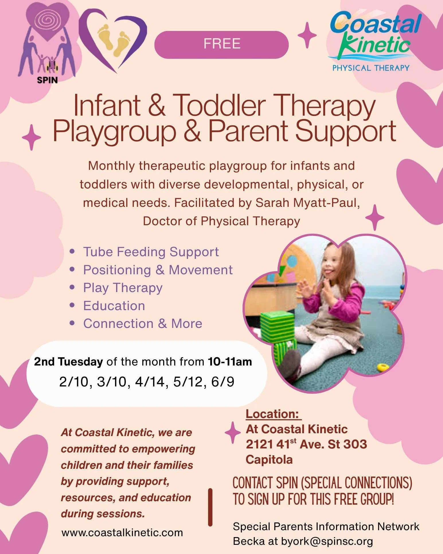 Reminder: Join us tomorrow!

We are looking forward to seeing you at our monthly Infant &amp; Toddler Therapy Playgroup &amp; Parent Support session. This therapeutic playgroup is designed specifically for infants and toddlers with diverse developmen