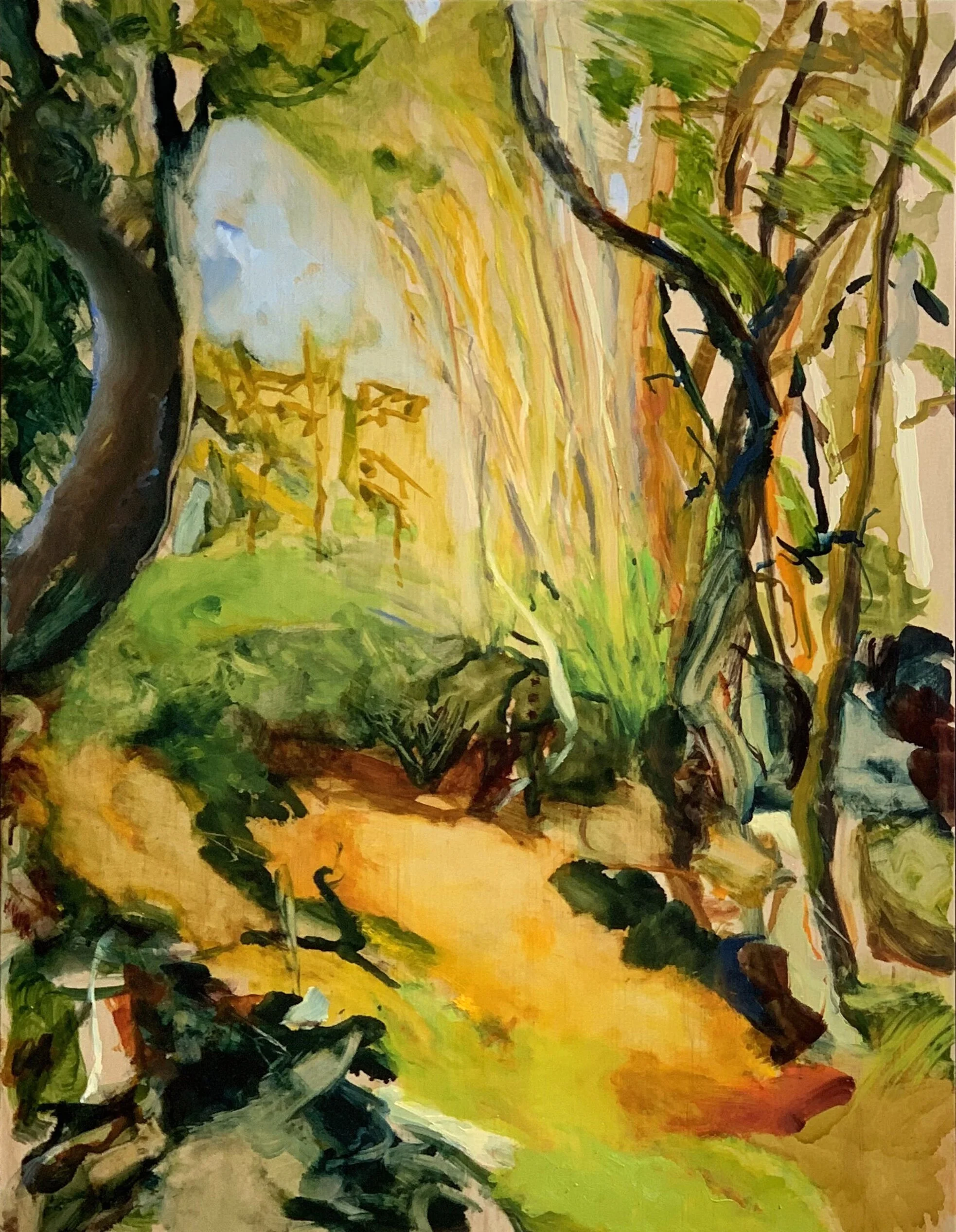 After Wild - Outside and Within 16, 2019   Oil on Japanese maple, 600 x 460 mm