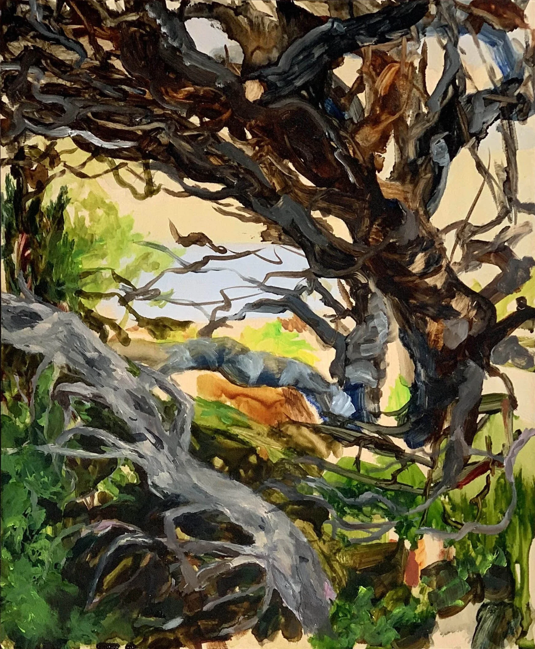 After Wild - Outside and Within 14, 2019   Oil on Japanese maple, 365 x 300 mm