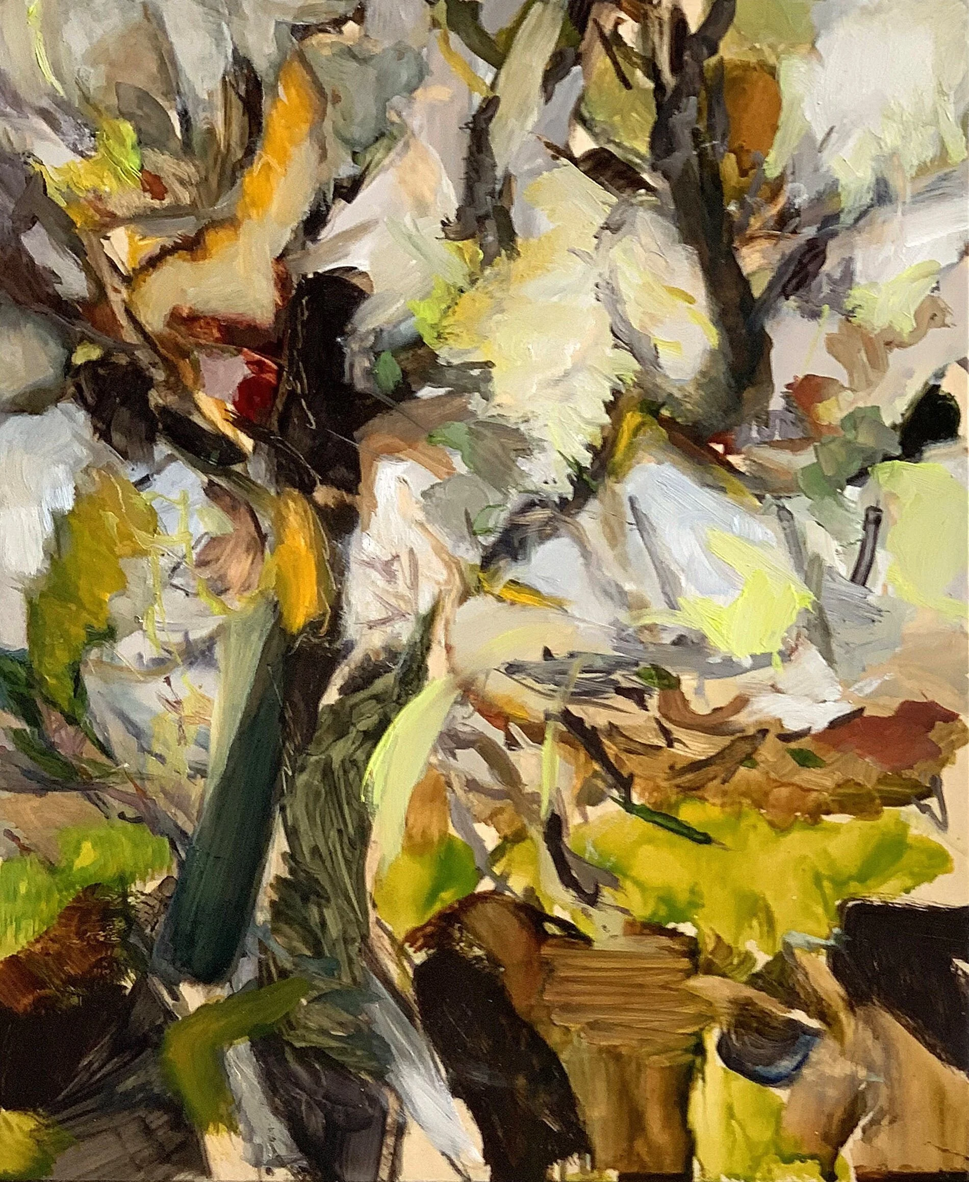 After Wild - Outside and Within 15 2019 Oil on Japanese maple, 365 x 300 mm  | sold |