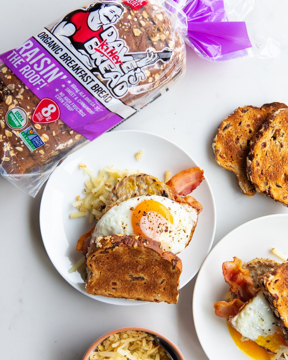 Sweet and Savory Cinnamon Raisin Breakfast Sandwich — Dave's Killer Bread