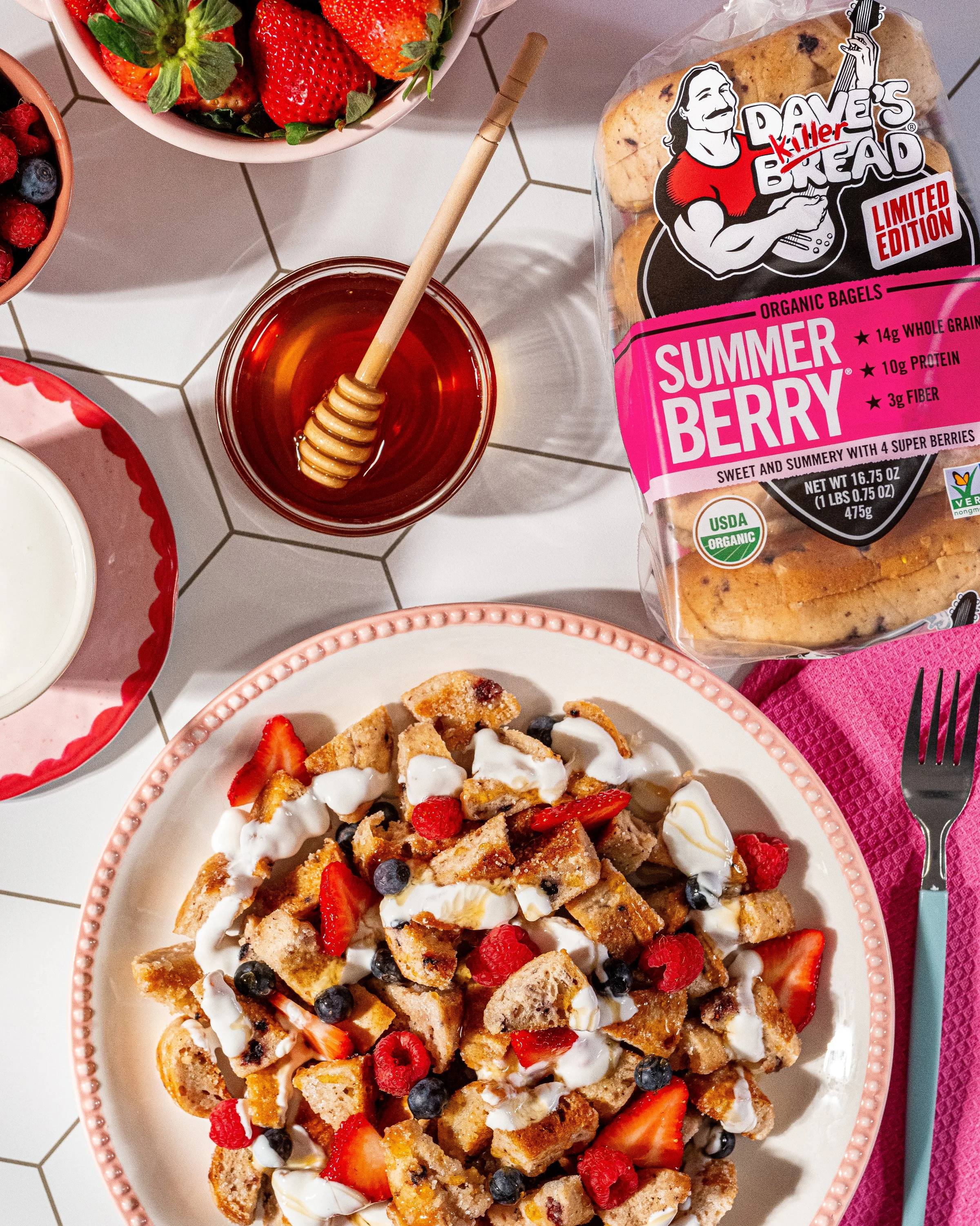 Summer Berry Panzenella Salad