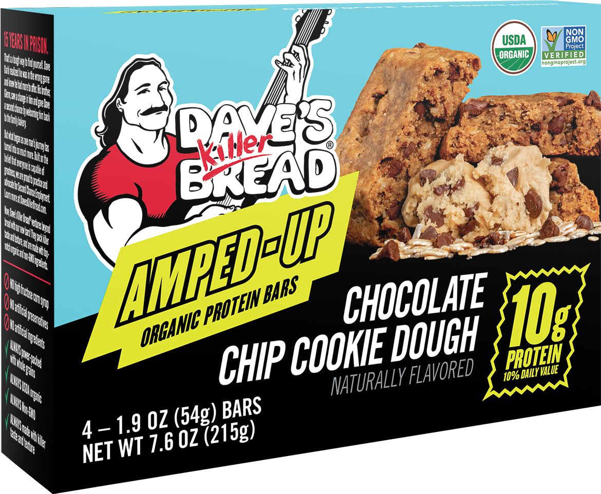 Amped-Up Chocolate Chip Cookie Dough Organic Protein Bars
