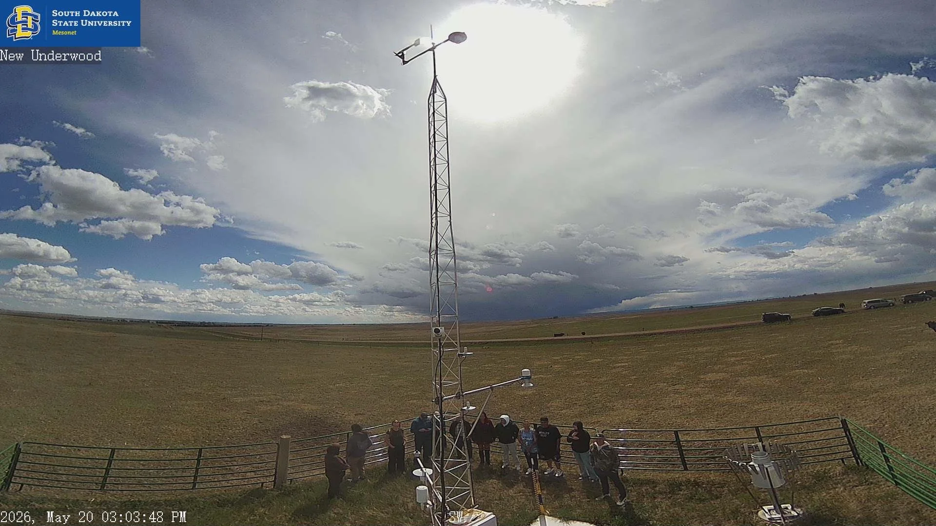 The group on the Mesonet station camera