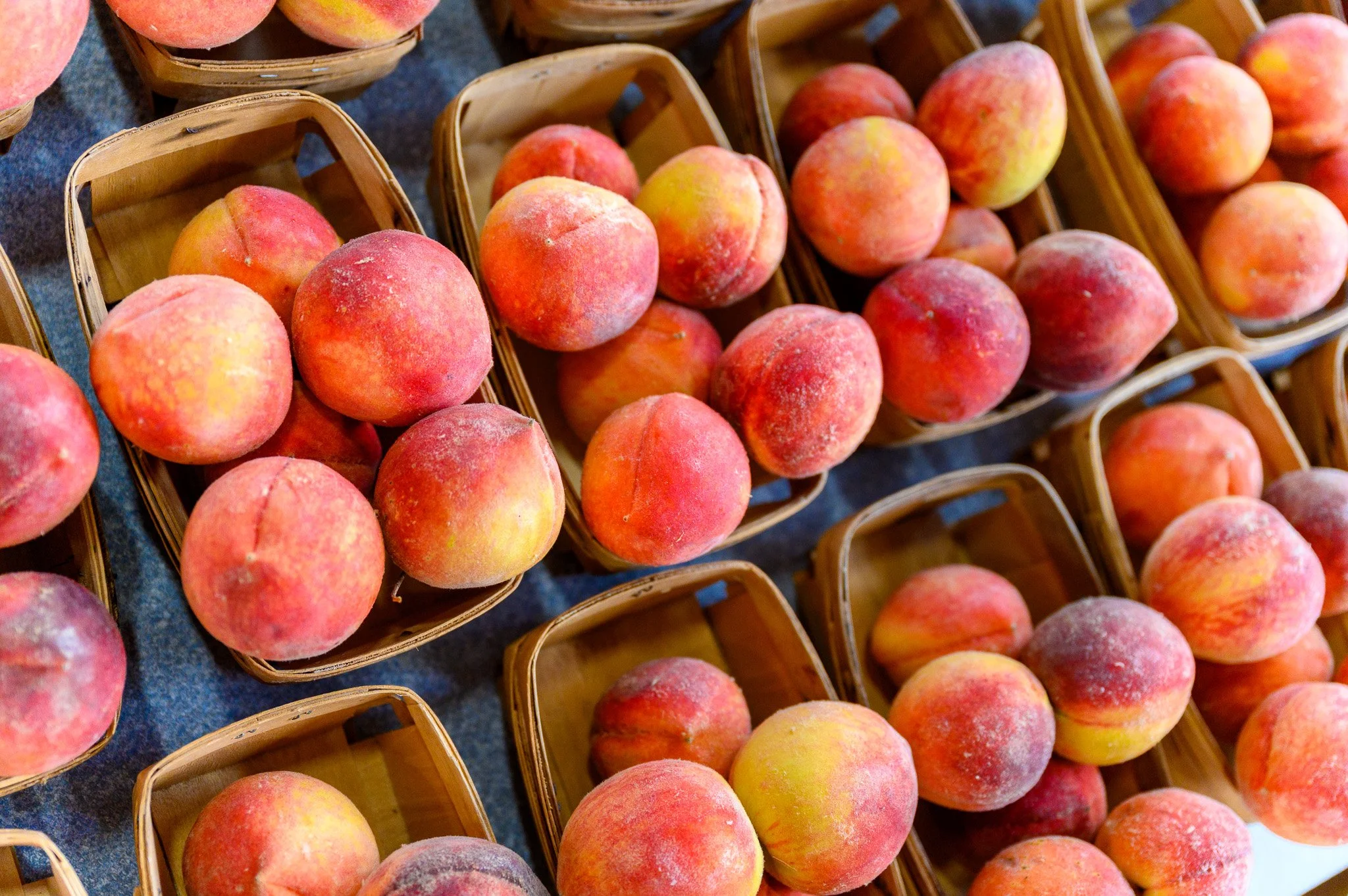 Fresh locally grown peaches for sale at the Oak Island Farmers and Artisans Market at Middleton Park.