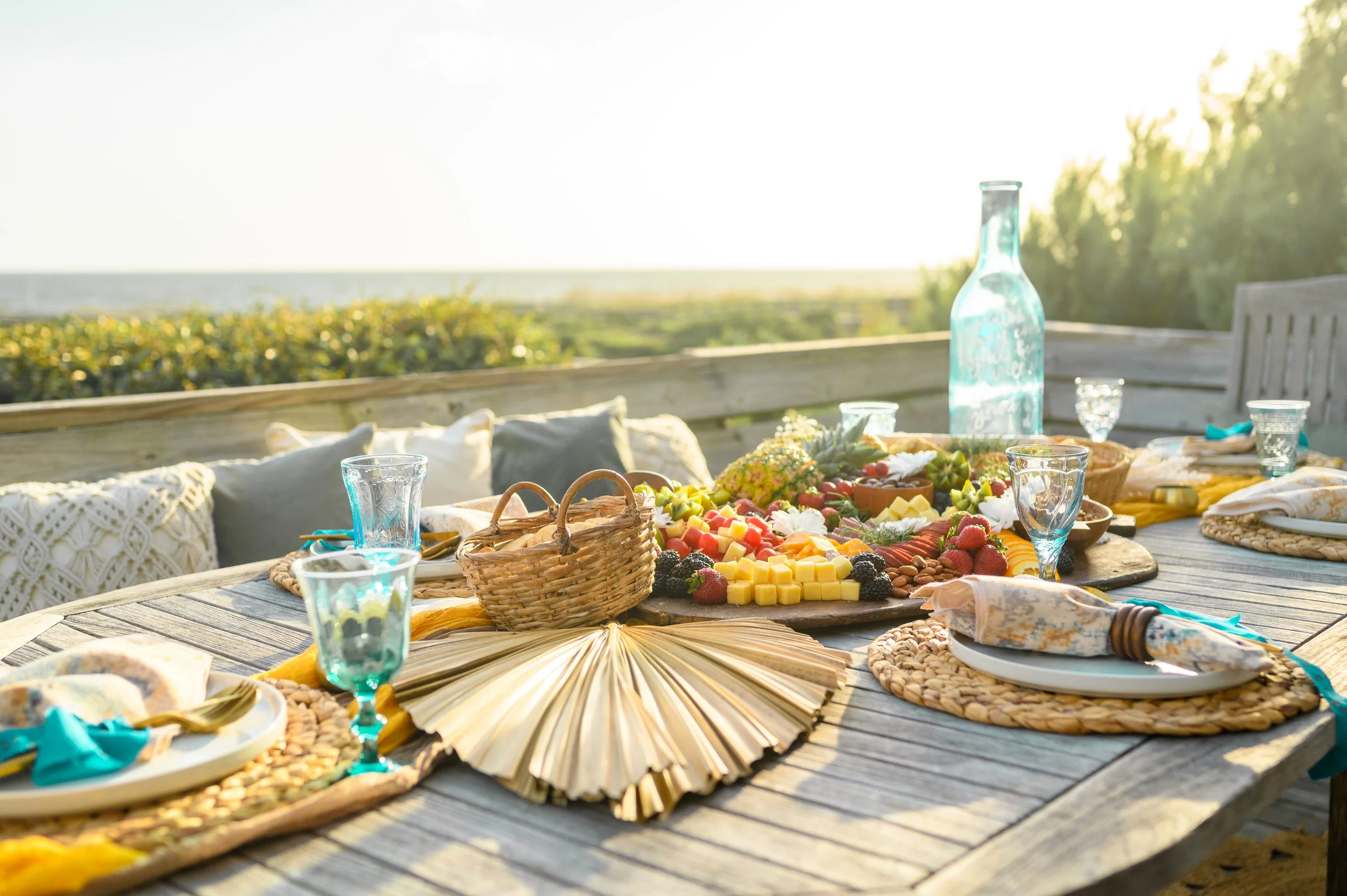 Fresh local foods and coastal-inspired gathering near Oak Island, North Carolina.