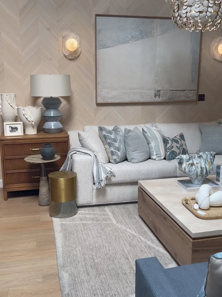 Soft blues and neutral palette are always a coastal dream! 🥰 

We love how our San Diego showroom styled this cozy yet sophisticated living room ✨ 

We are proud to be the RESOURCE you can count on! 

Happy Designing🩵✨

#Home #InteriorDesign #Deco