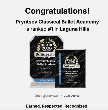 Pryntsev Classical Ballet Academy Ranked #1 Ballet School in Laguna Hills for 2026