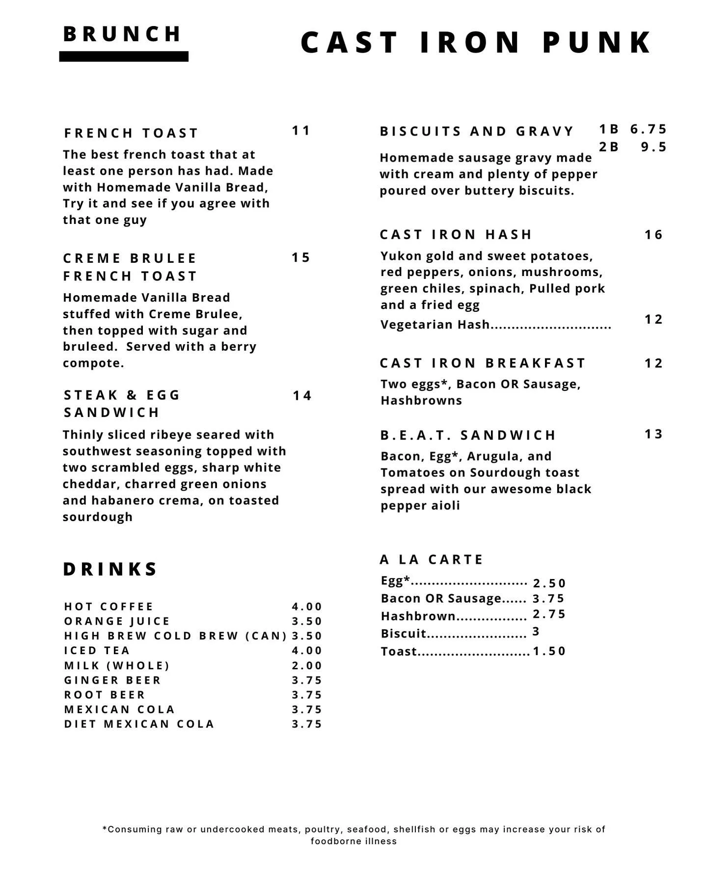 🚨Weekend Brunch🚨 
It&rsquo;s happening! We could not be more excited for this weekend because starting July 12th every Saturday and Sunday from 10am - 1pm we are serving brunch!! Check out our brunch menu that includes some of our favorites like Ca