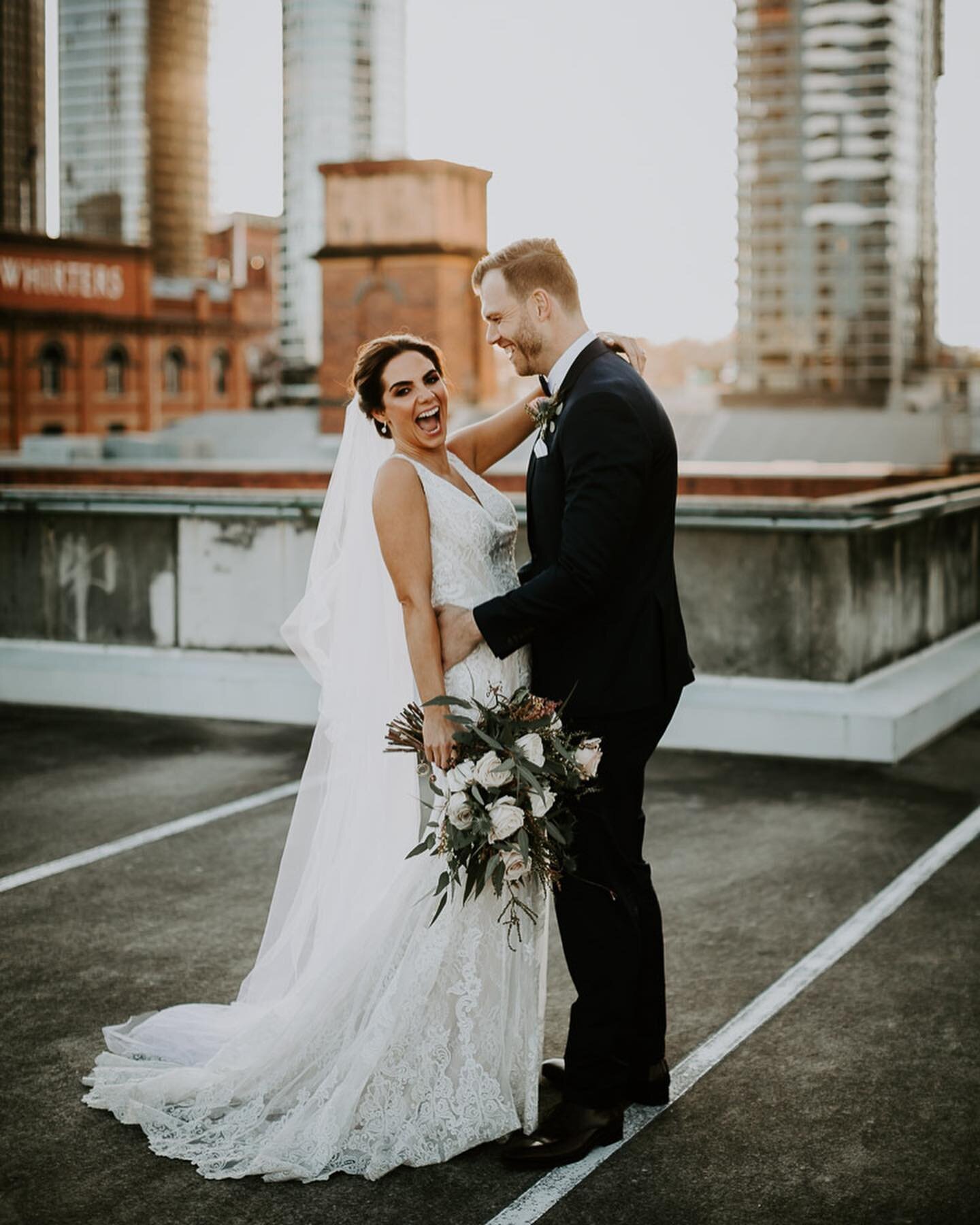 ~ Jenny &amp; Matt ~ 
To the rooftops to chase that elusive golden hour light in the city ☀️

@howardsmithwharves @aperfectlypackagedparty @ginelledale @luvbridal