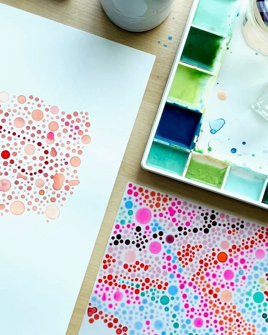 Studio mornings in Ojai 🌞 This one&rsquo;s called Eternal Summer &mdash; a joyful meditation in color and rhythm. Currently available, and one of my personal favorites from this series. 🌸🤍 Link in bio to purchase.

#EternalSummer #StudioVibes #Art