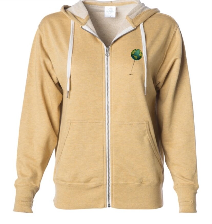7.5oz zip up hoodie with thumb holes**