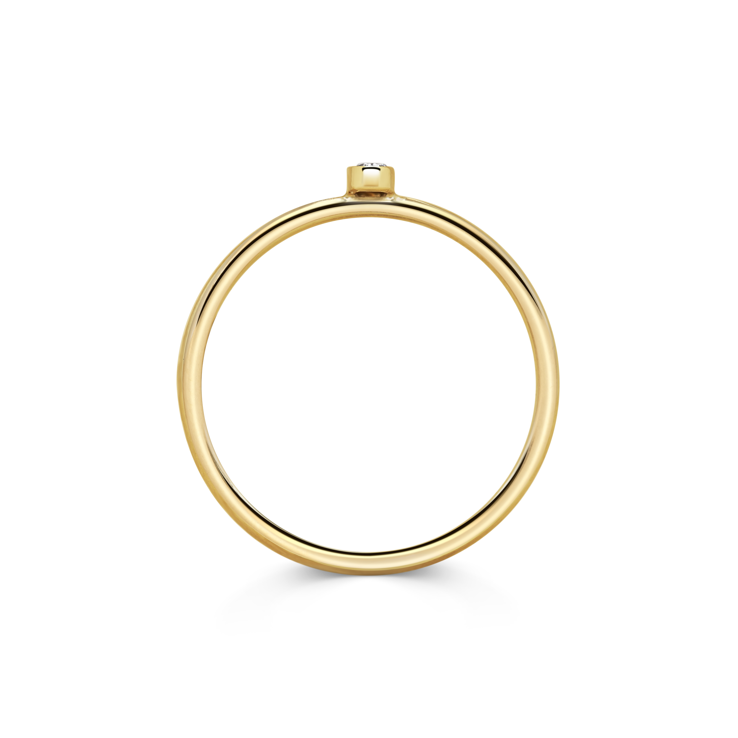 Mini oval diamond bezel set promise ring — Michelle Oh Jewellery