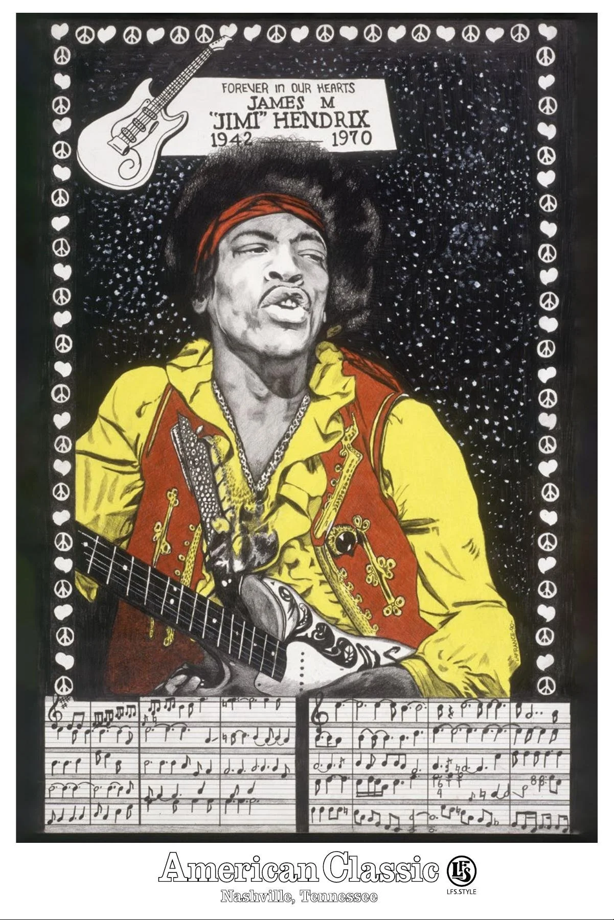 Artist David LaFrance Signed Prints of Famous Musicians
