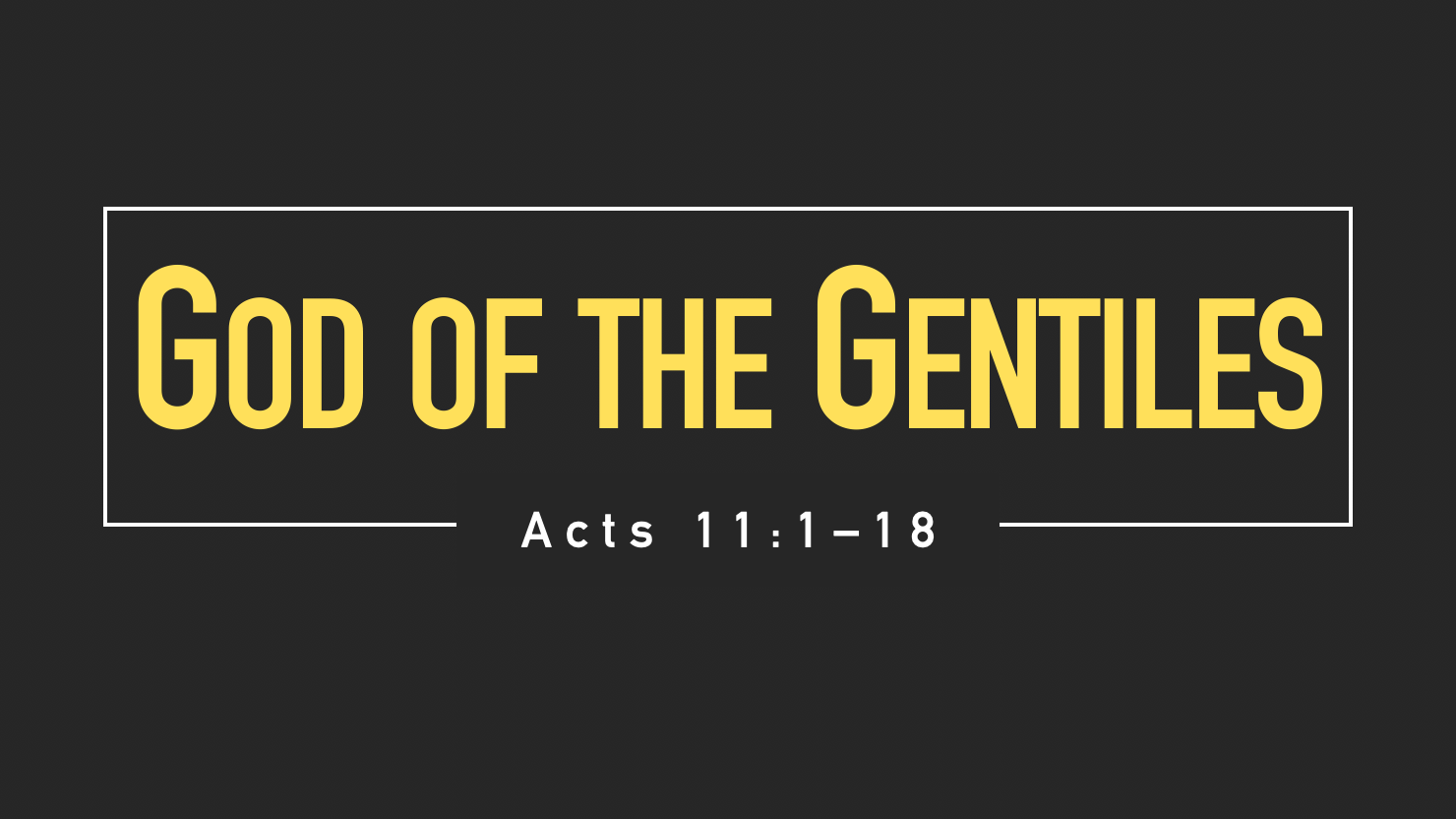 God Of The Gentiles