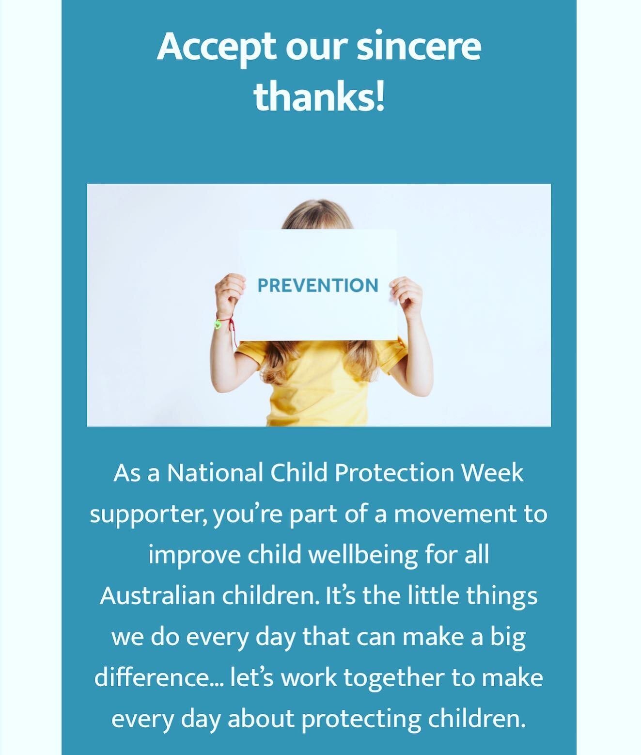 This coming week 1st-7th September 2019 is National National Child Protection Week. Be mindful of all the ways you can make a difference! #ncpw #ncpw19 #playyourpart