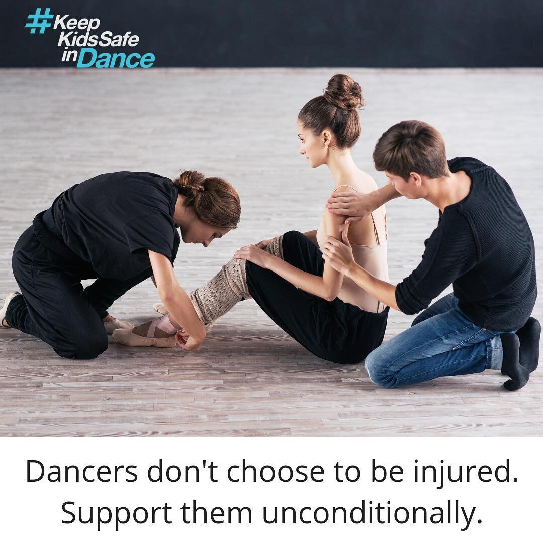 The psychological and emotional trauma a young dancer experiences when injured should not be heightened by a threatening or unsupportive teacher. If a dancer is injured they should NOT be forced or even encouraged to dance until they are fit and read