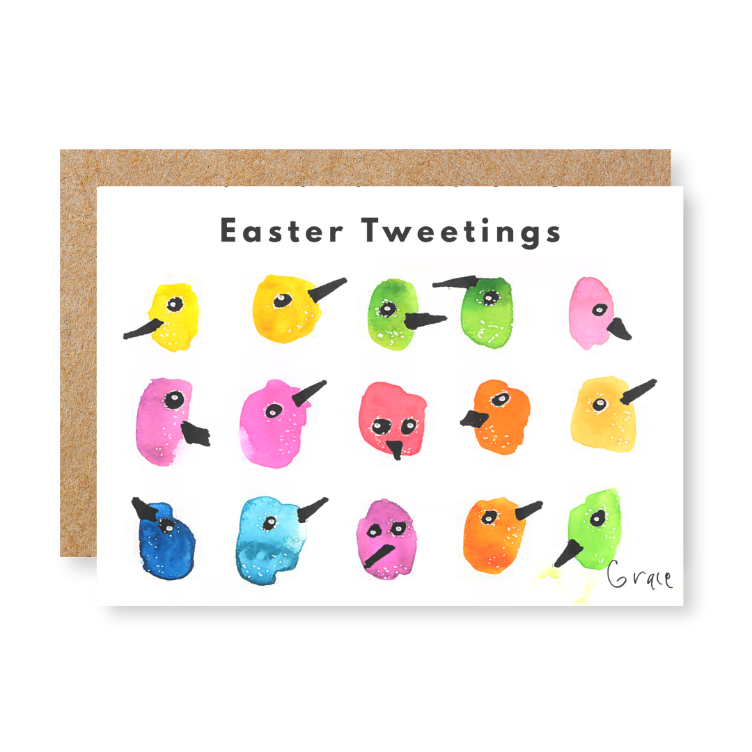 'Easter Tweetings' 5x7 Card