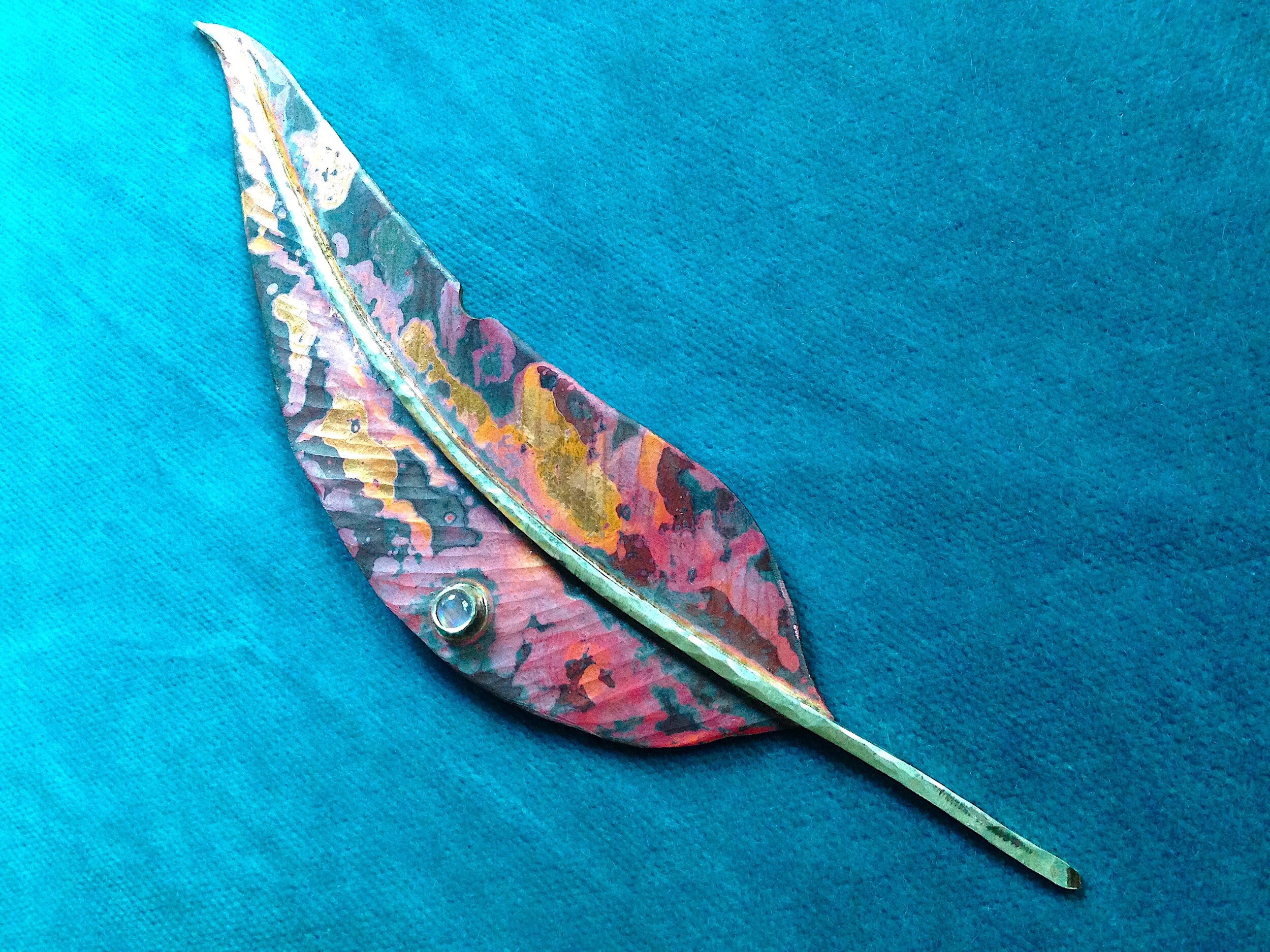 Copper and sterling-silver gum leaf brooch by Richard Moon.jpg