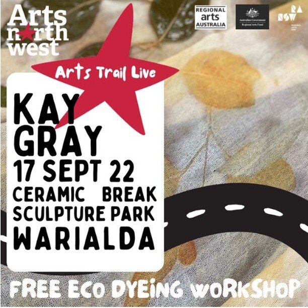 Due to cancellation, we have a seat left in both Andrew Parker's ceramics workshop, and Kay Gray's eco-dyeing workshop! Booking: artsnw.com.au/arts-trail-live-2022
Both are on Saturday, 17 September. Get in there while you can! These workshops have b
