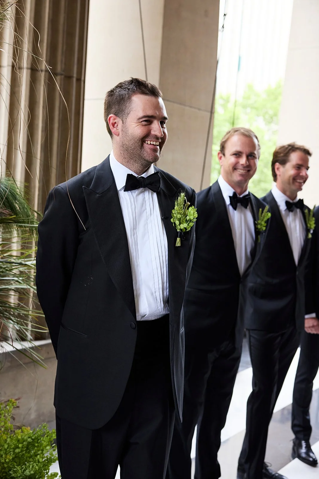 Henry’s emotional reaction as Chelsea walks towards him during their Melbourne wedding ceremony.