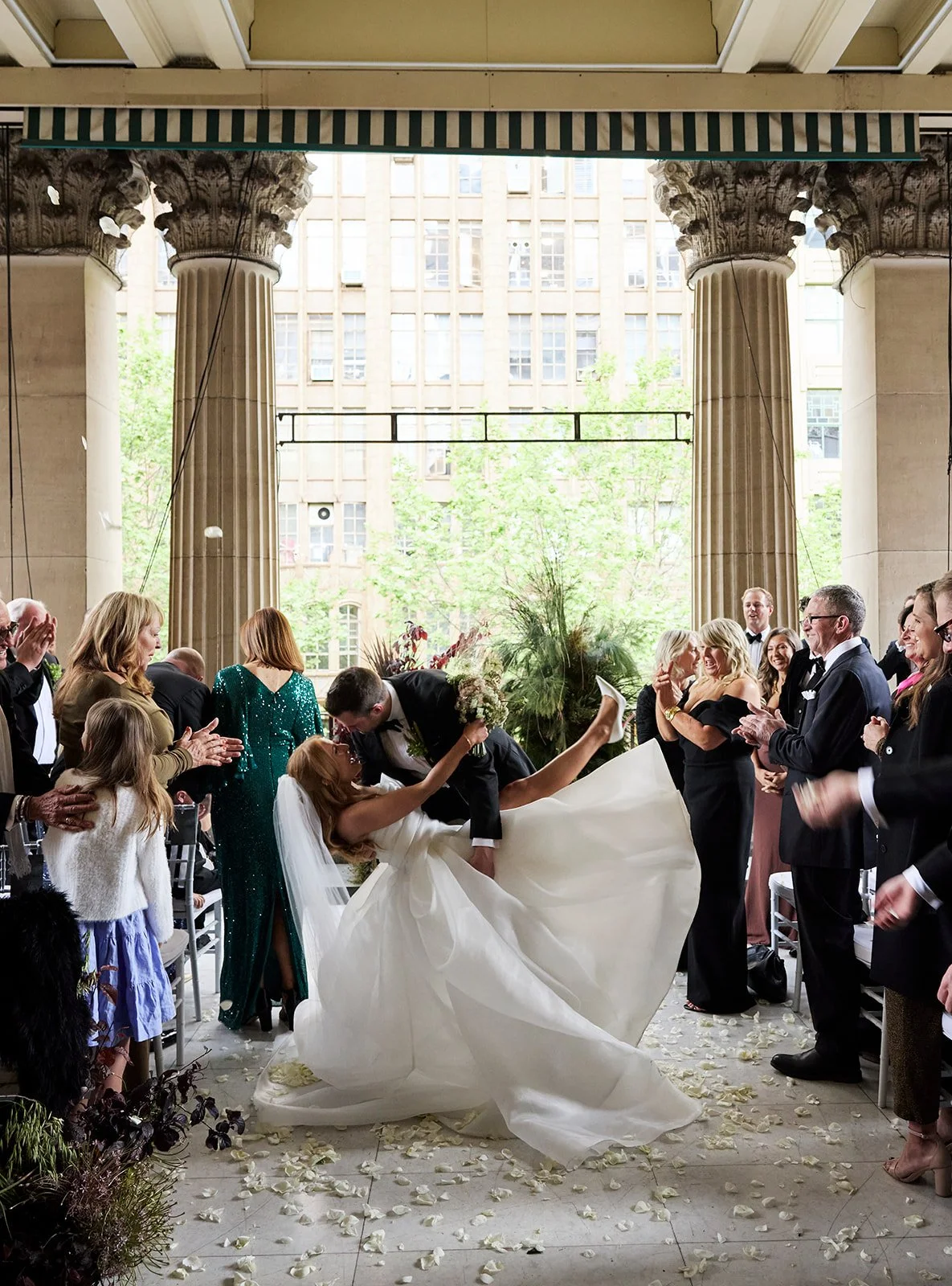 An emotional and joyful moment as Chelsea and Henry are surrounded by their wedding guests.