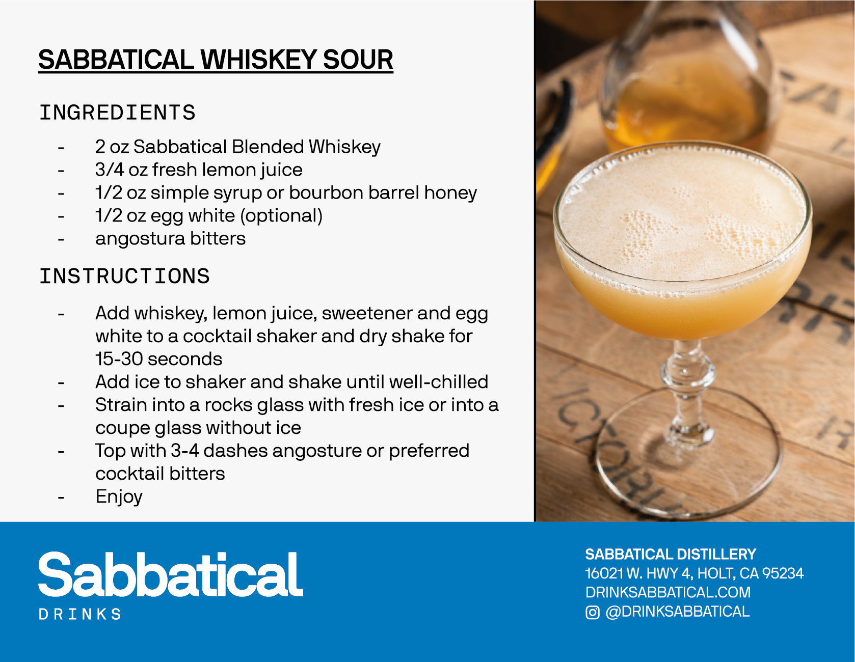 Sabbatical Whiskey Sour