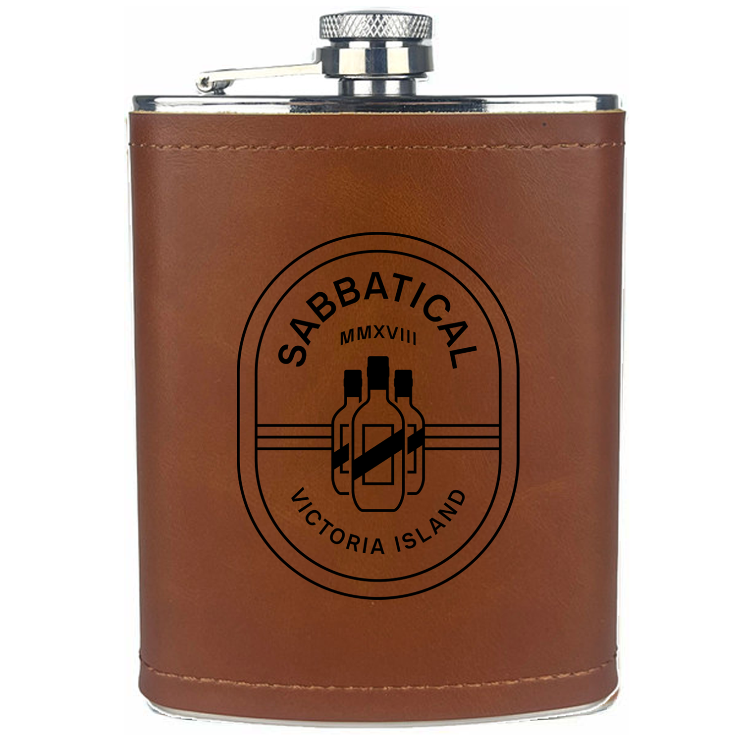 Sabbatical Aged Cognac Leather Flask
