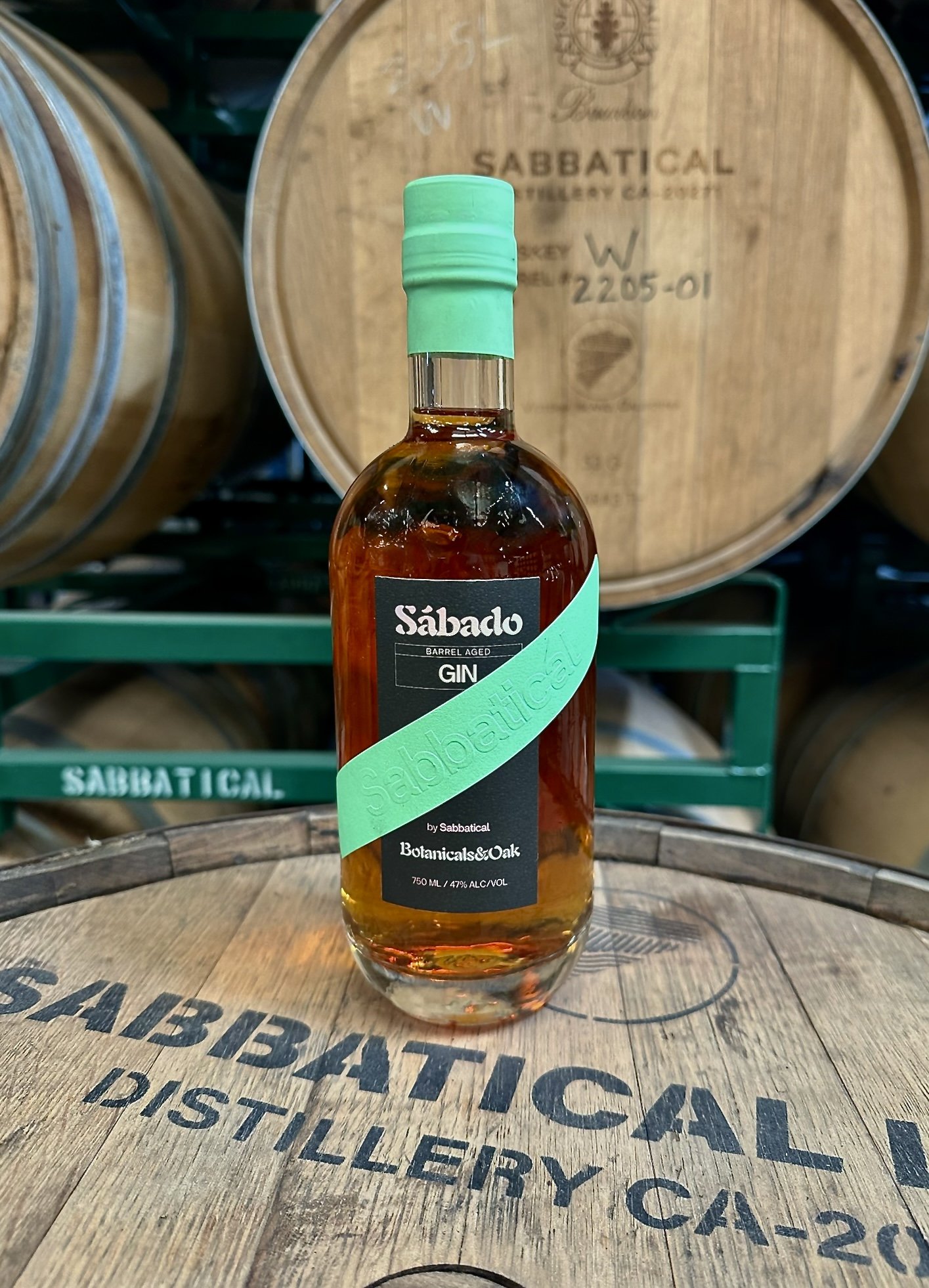 Sabbatical Barrel Aged Gin on barrel.JPG
