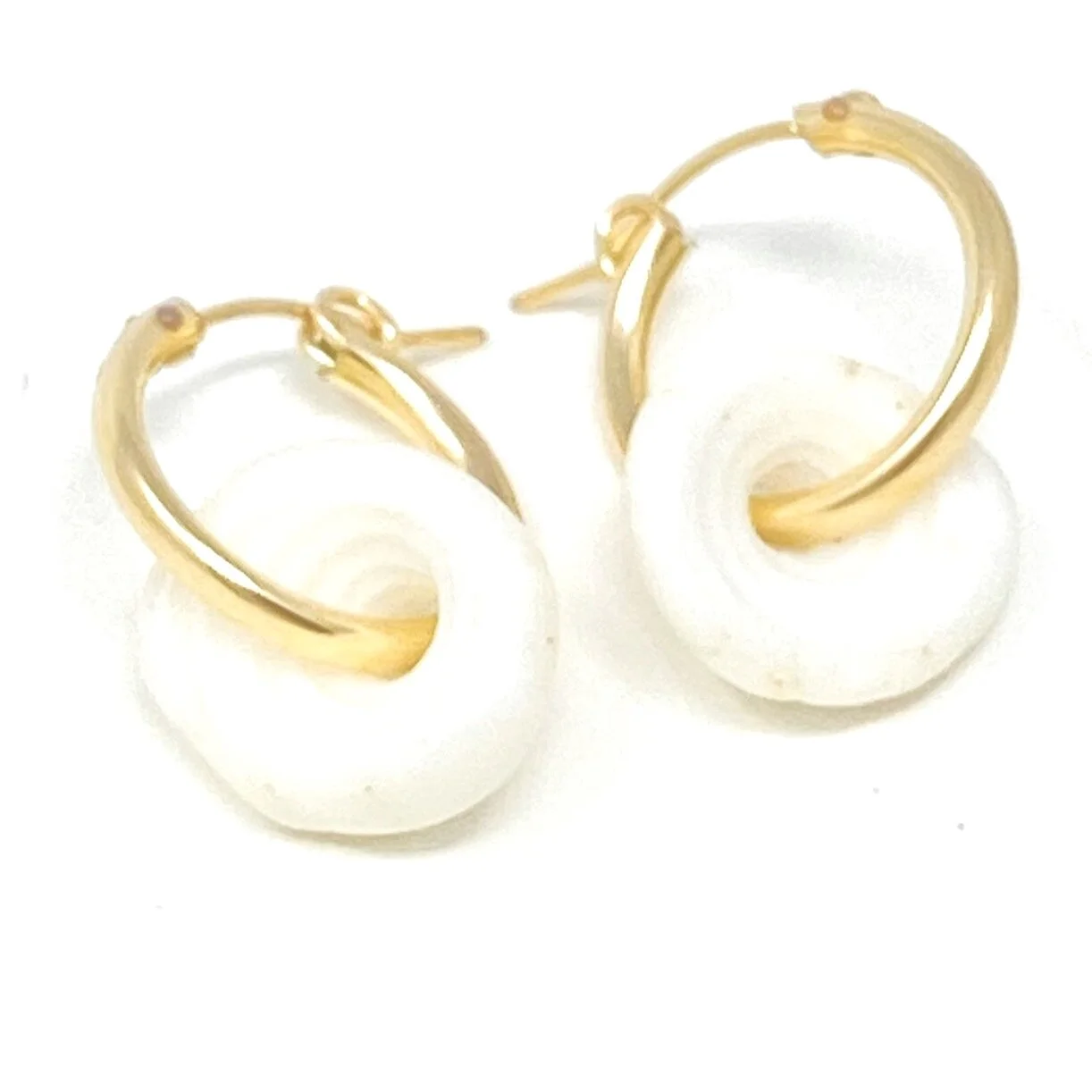 Hawaiian Puka Shell Hoop Earrings