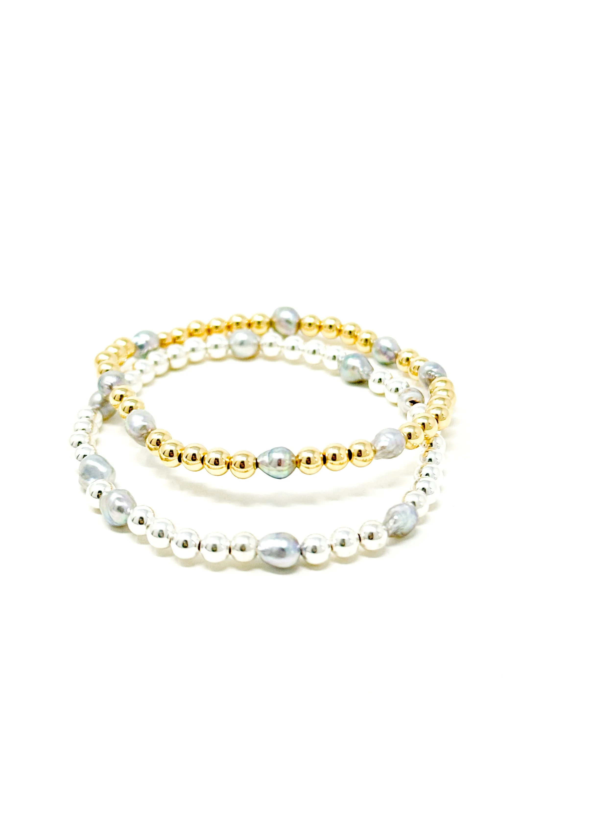Akoya Keshi Pearl Stretchy Bracelet