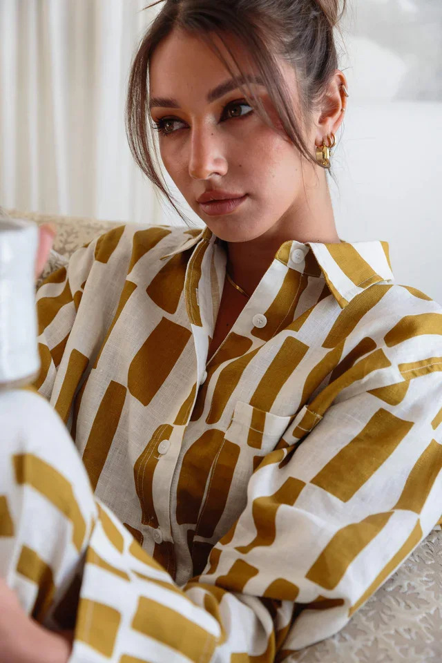 Keni Sleepwear Linen Textile Prints