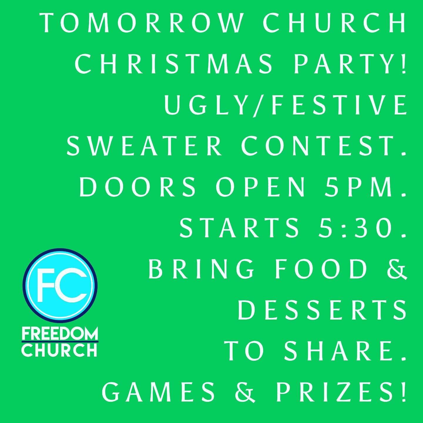 Spread the Word @freedomchurchdickson Good food, fun, fellowship, games, prizes!! Bring lots of food to share. Tomorrow night!!