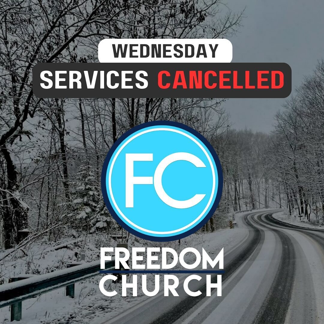 The parking lot is covered! NO services at all Wednesday @freedomchurchdickson @freedomyouthdickson  Stay safe! Stay warm!
